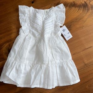 NWT ✨ Oshkosh B’Gosh Baby Girls White Cotton Summer Sundress / 12M